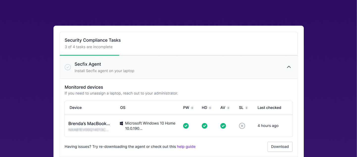 Device in me page
