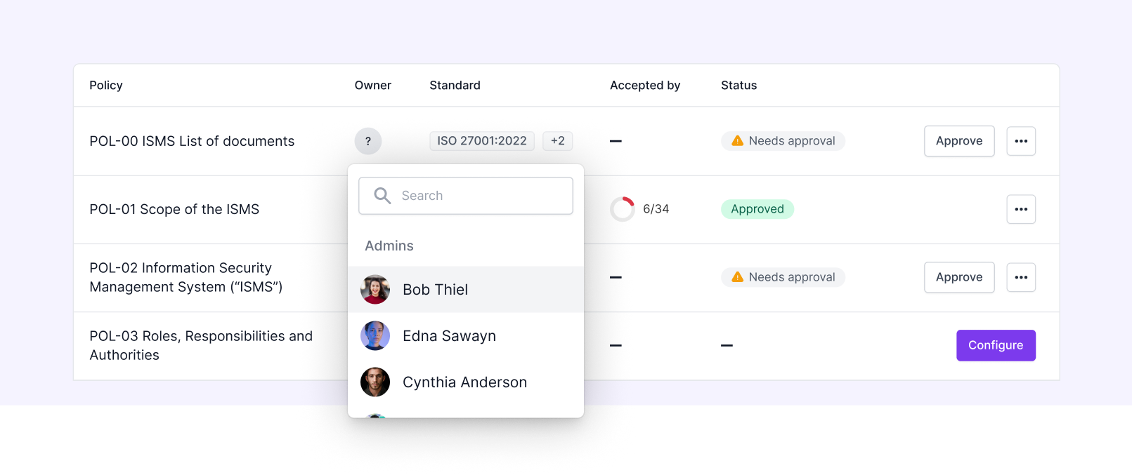 Assign owners